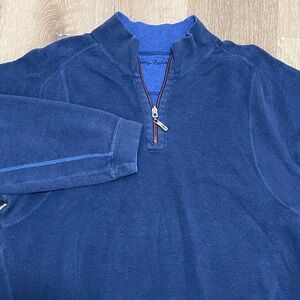 Tommy Bahama Men's Navy Zip-Up Sweater